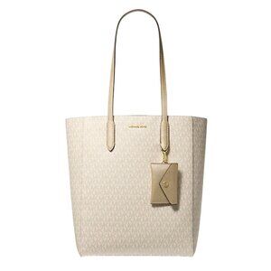 NEW Michael Kors Vincent With Card Case Large Tote Purse Bag Gold Shoulder